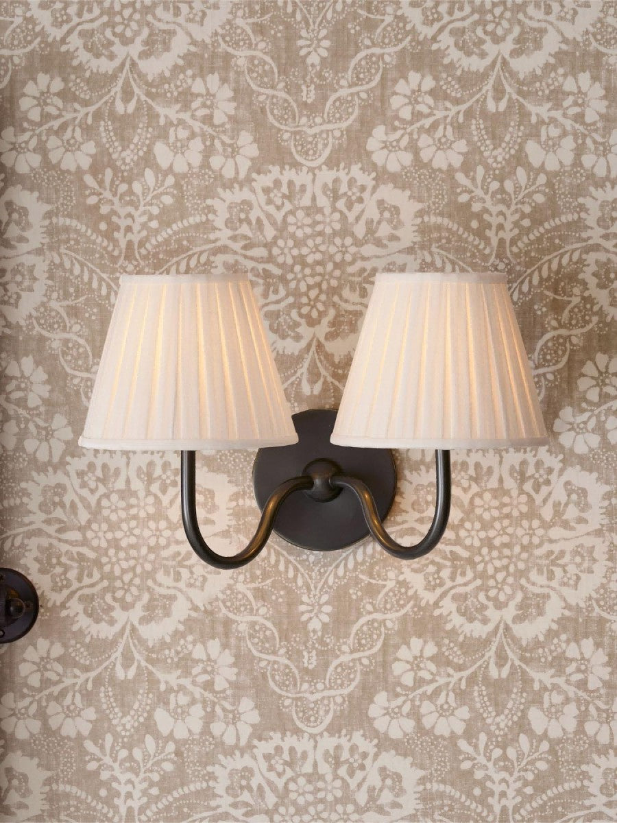 Vintage Brass Burlap Wall Lamp