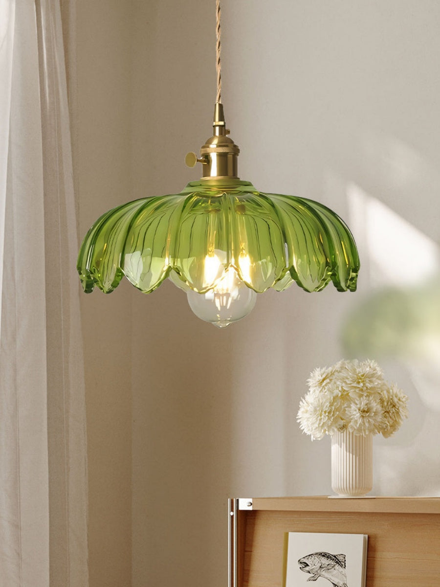 Retro Tulip Glass Pendant Light