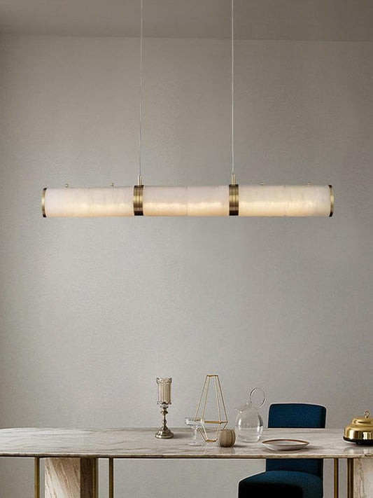 Postmodern Light Luxury Long Strip Pollit Alabaster Chandelier