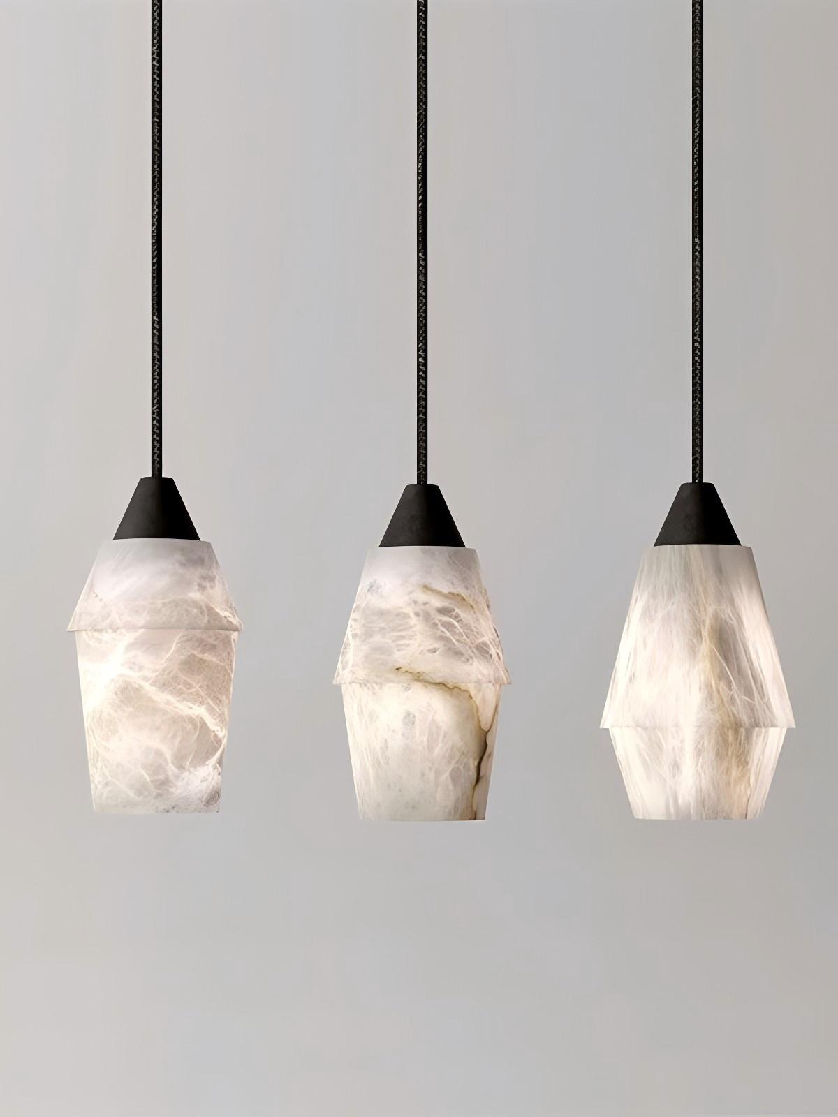 Elegant Natural Marble Pendant Light for Bedroom