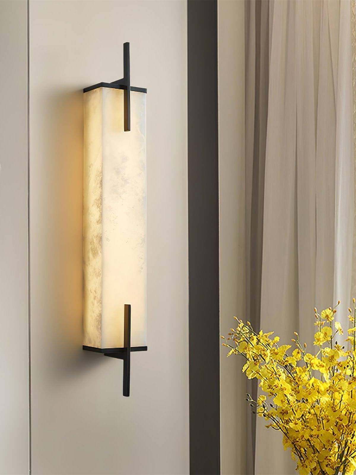 Rectangle Alabaster Wall Sconce