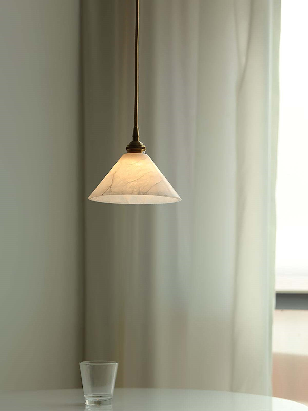 Modern Minimalist Design Brass Marble Pendant Light