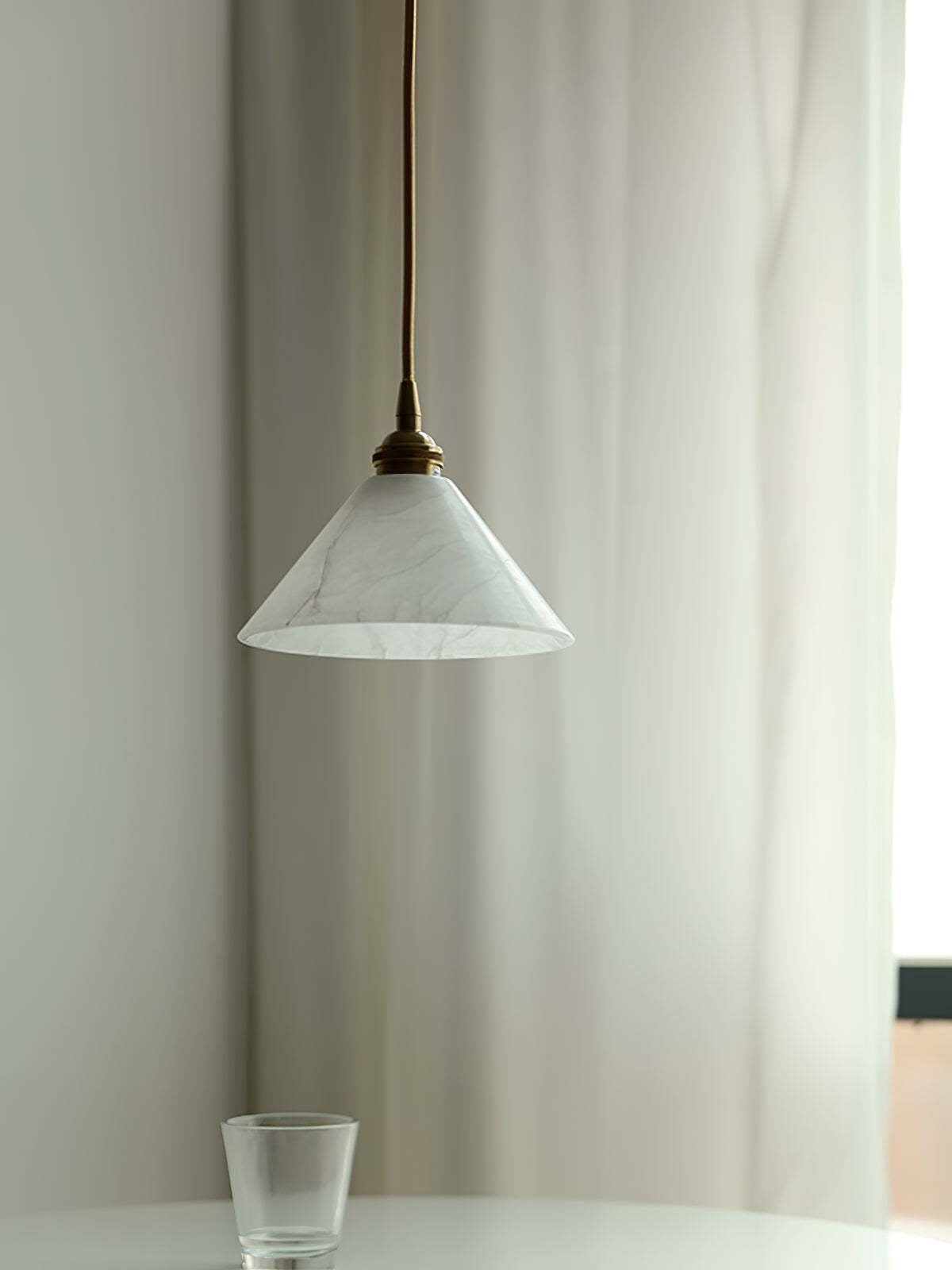 Modern Minimalist Design Brass Marble Pendant Light