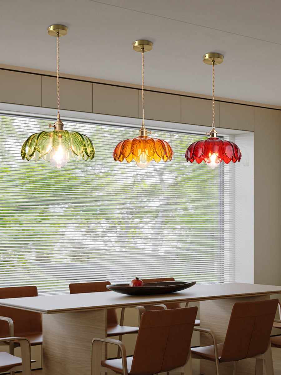 Retro Tulip Glass Pendant Light