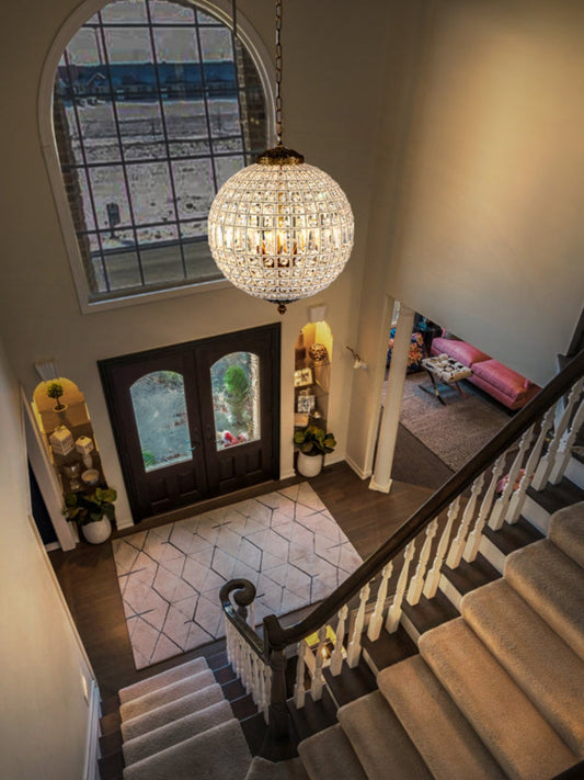 Antique Bronze Jewel Ball Chandelier