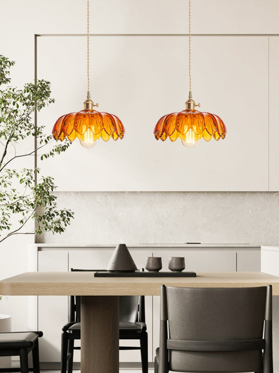 Retro Tulip Glass Pendant Light