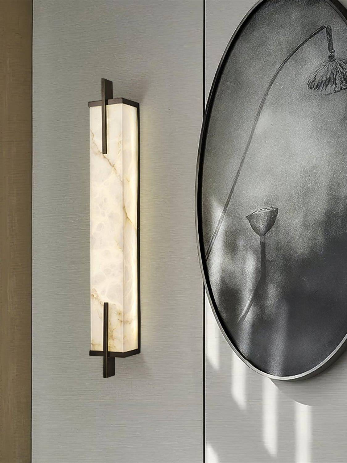 Rectangle Alabaster Wall Sconce