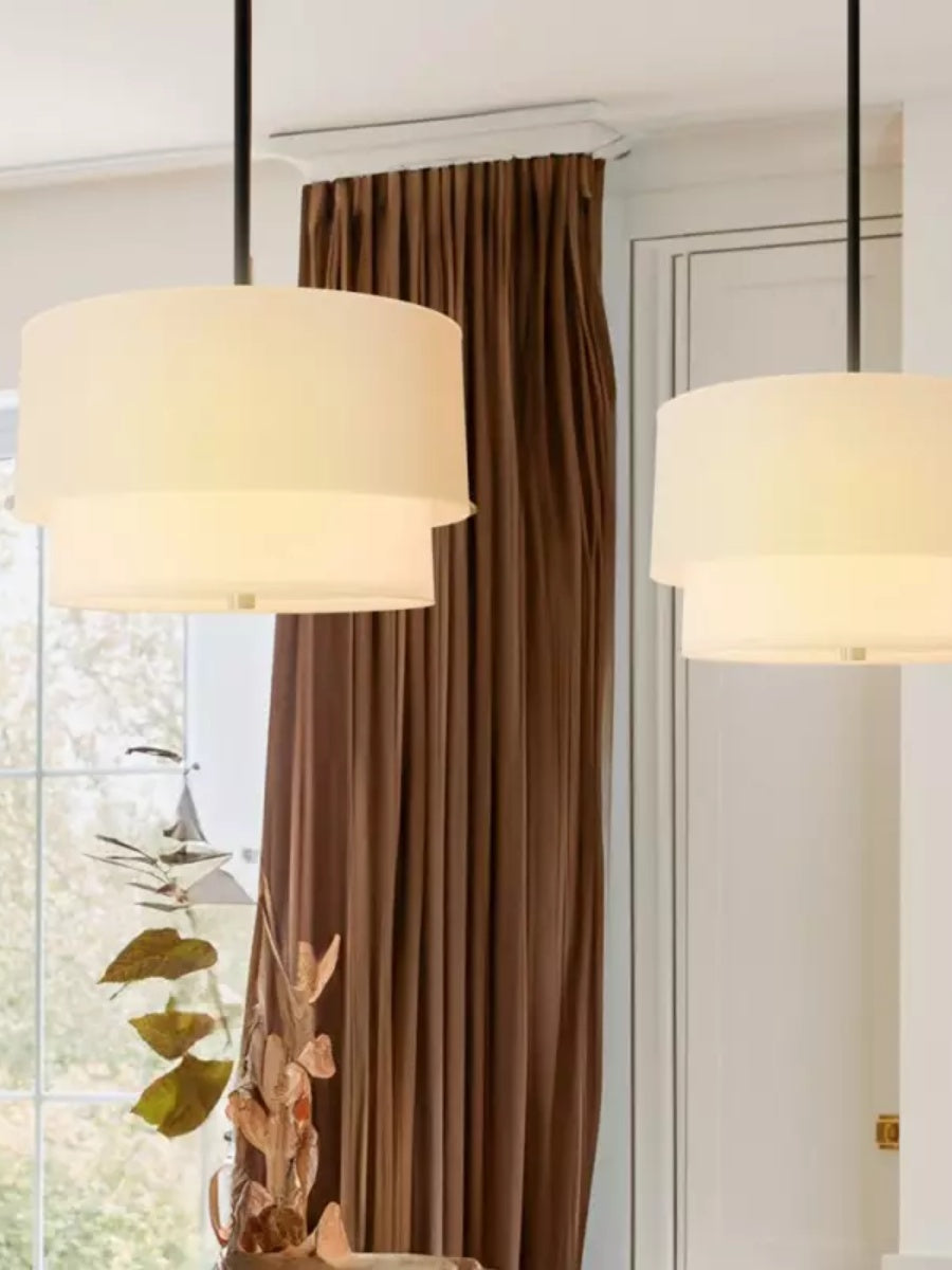 Double Fabric Drum Pendant Lamp