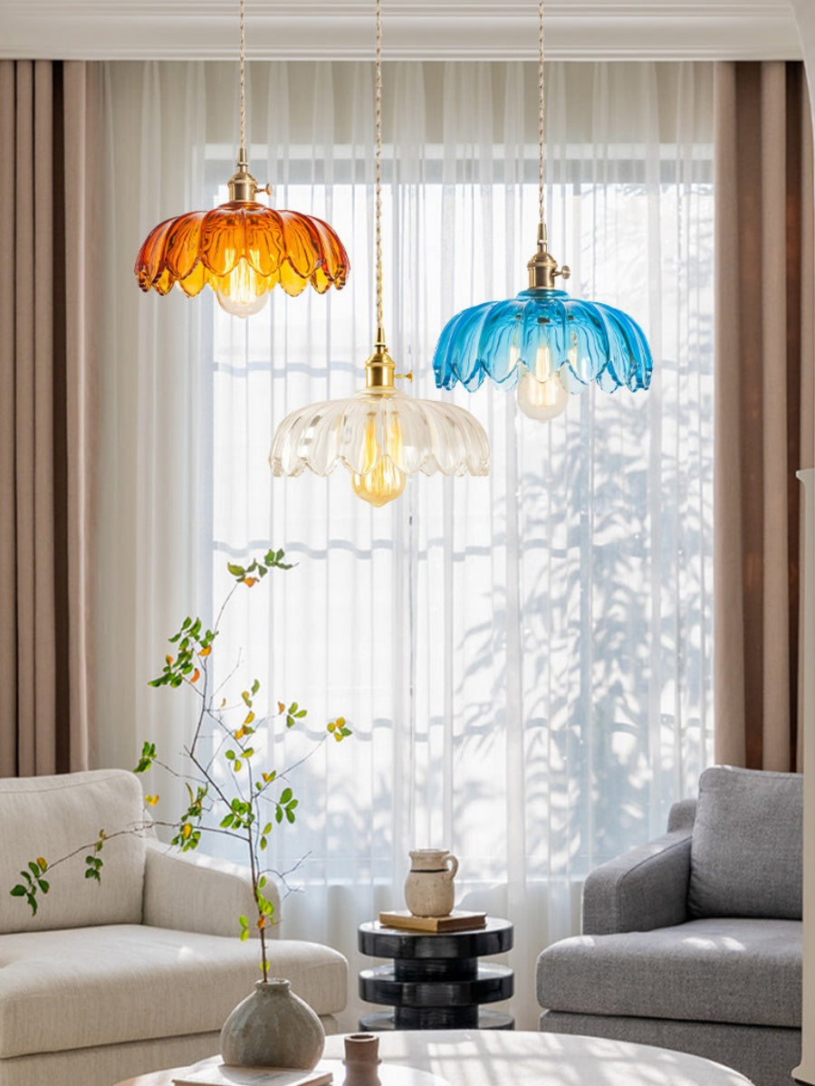 Retro Tulip Glass Pendant Light