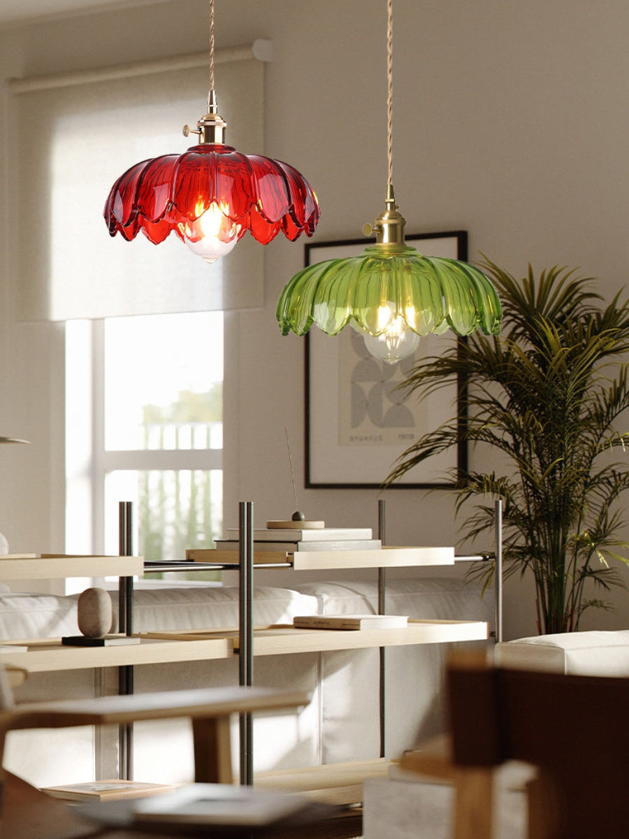 Retro Tulip Glass Pendant Light