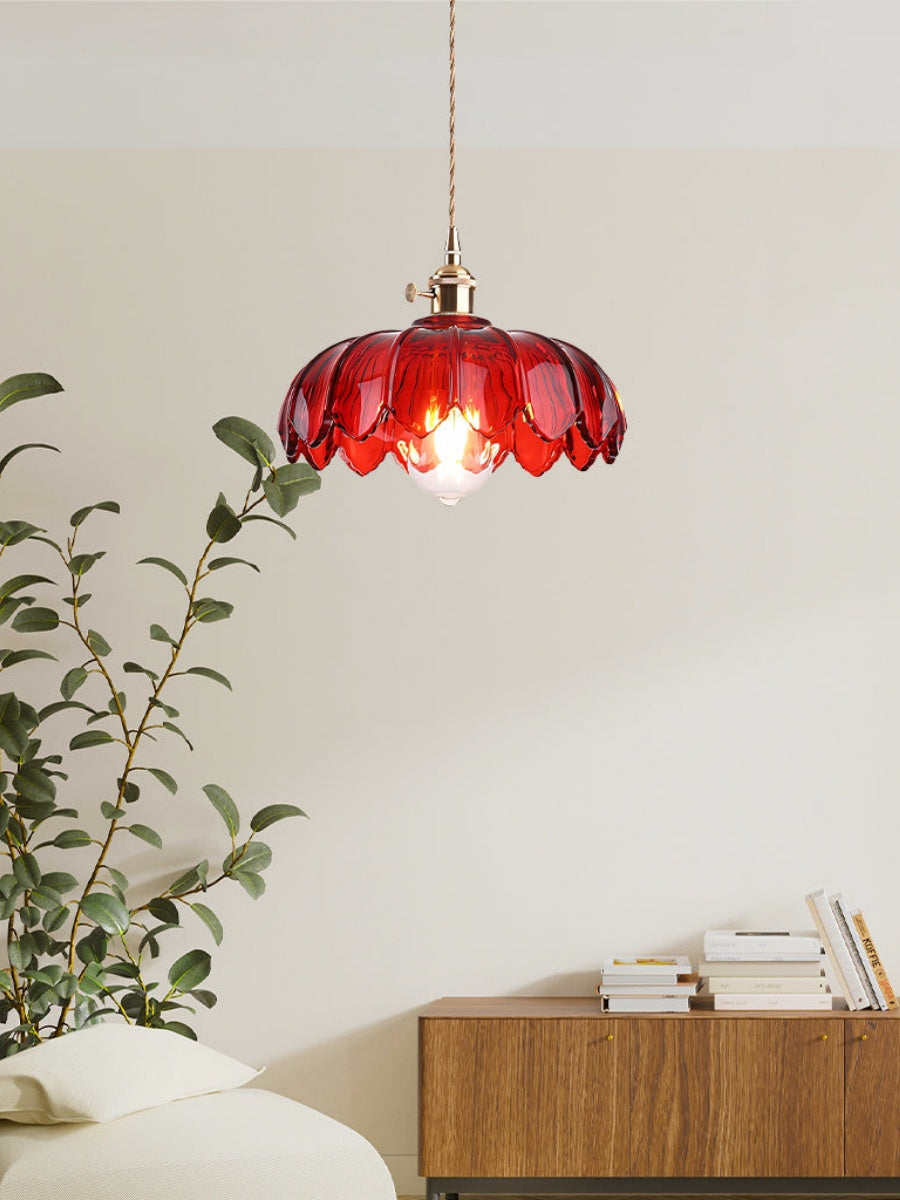 Retro Tulip Glass Pendant Light