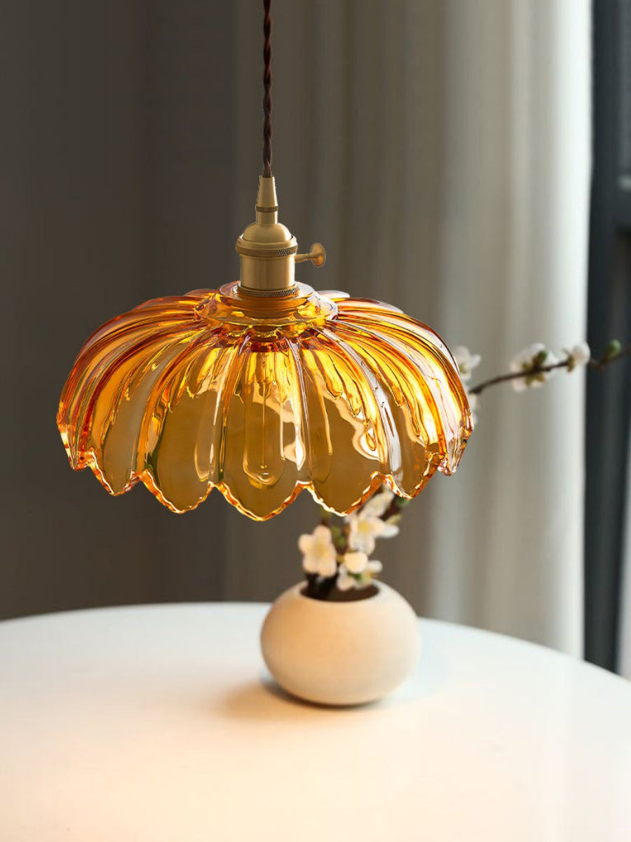 Retro Tulip Glass Pendant Light