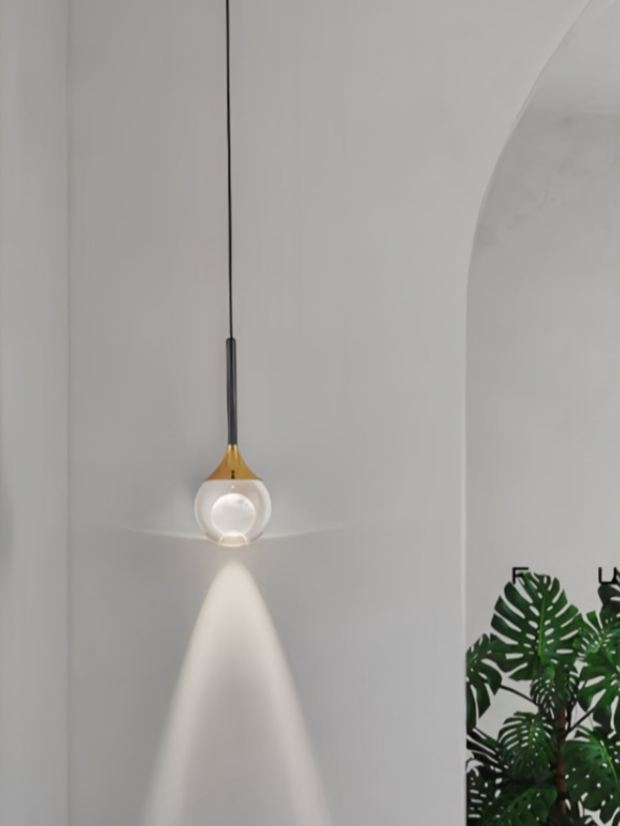 Moon Clear Glass Ball Pendant Light