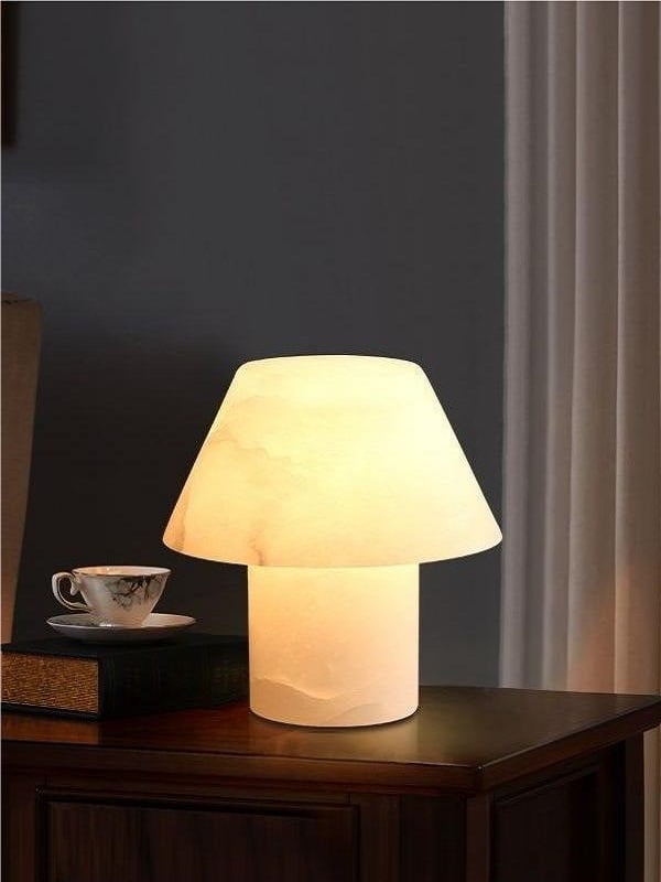 Delicate Stylish Mushroom Fitz Alabaster Table Lamp