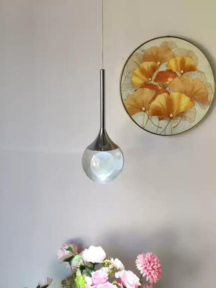 Moon Clear Glass Ball Pendant Light