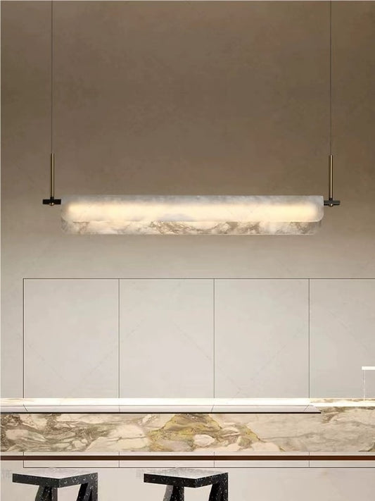 Elegant Polished Cuboid Clem Alabaster Pendant Light