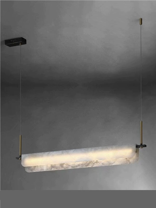 Elegant Polished Cuboid Clem Alabaster Pendant Light