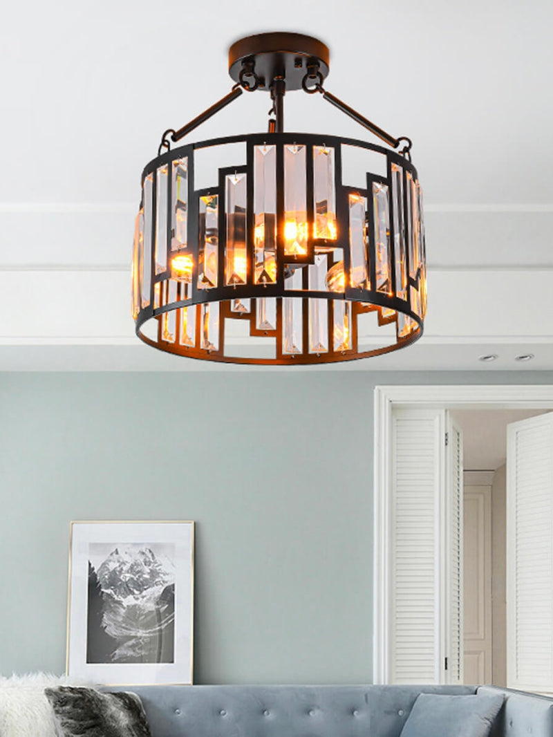 American Retro Industrial Style Iron Birdcage Pendant Lamp