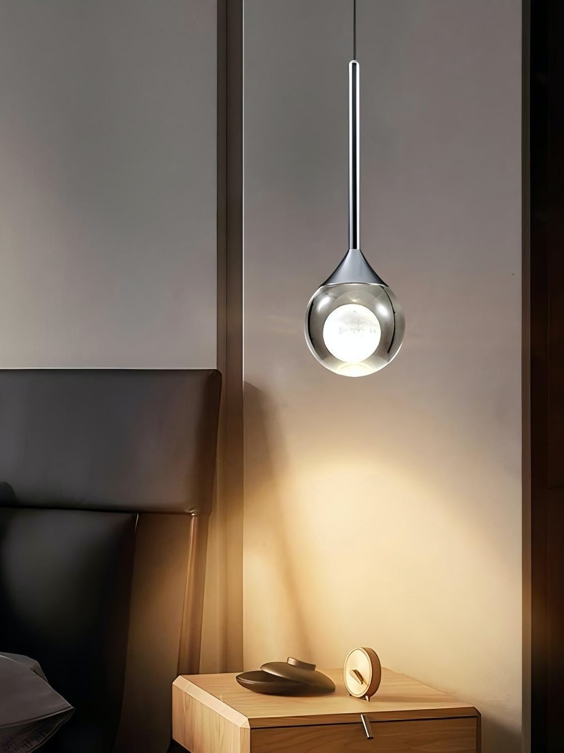 Moon Clear Glass Ball Pendant Light