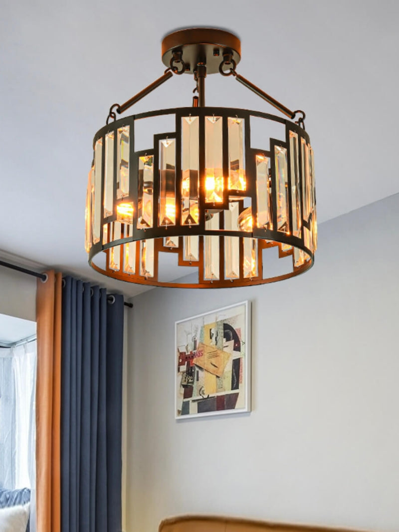 American Retro Industrial Style Iron Birdcage Pendant Lamp