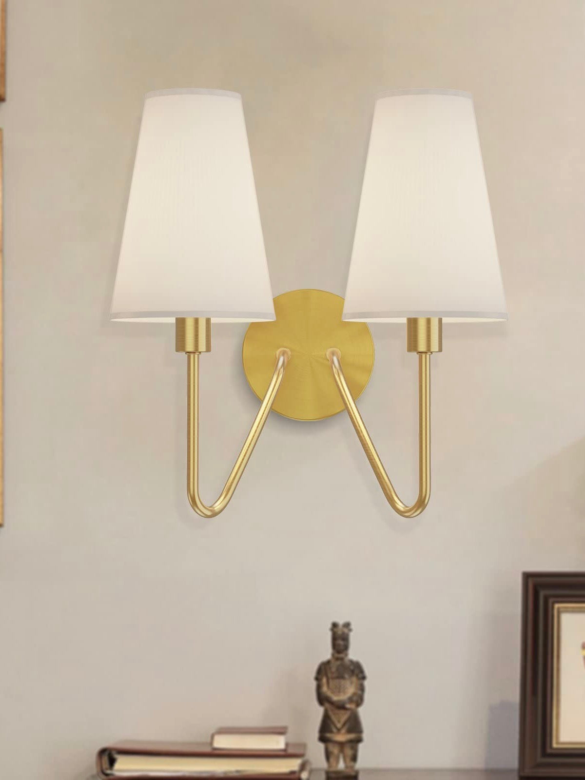 American Iron Fabric Shade Wall Sconce