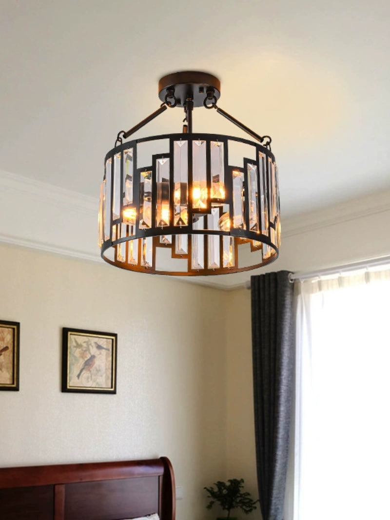 American Retro Industrial Style Iron Birdcage Pendant Lamp