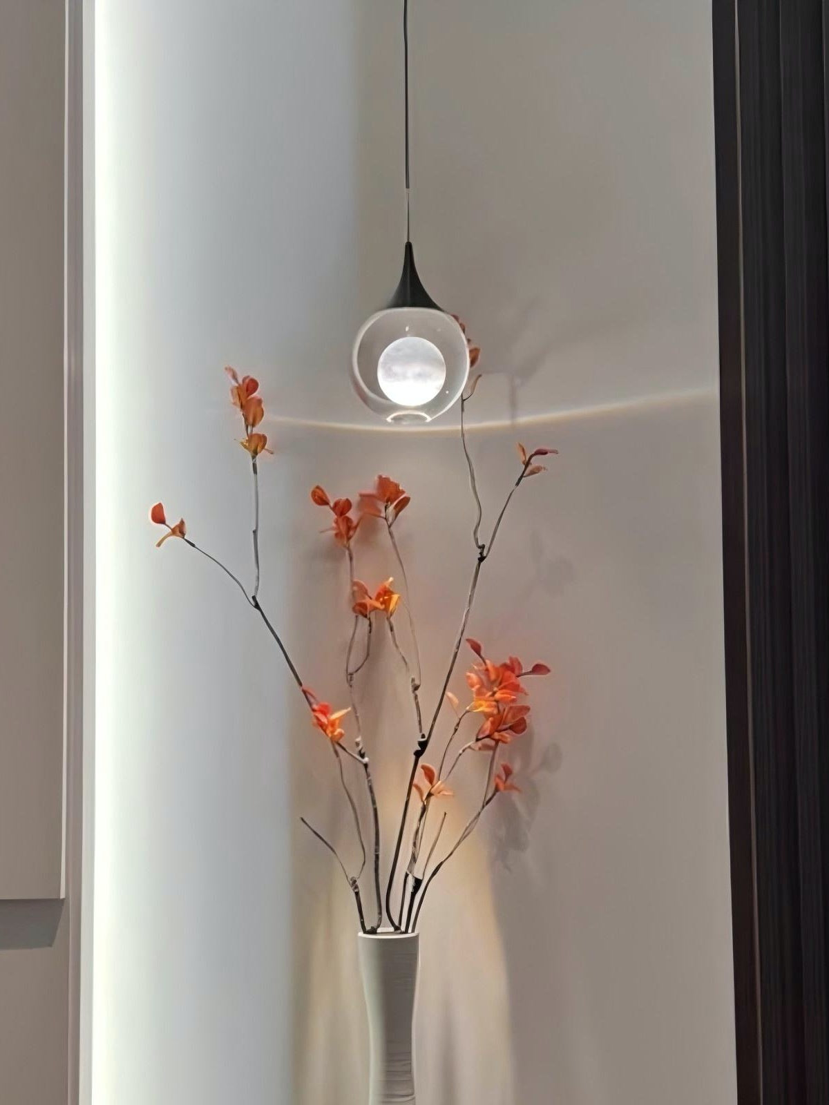 Moon Clear Glass Ball Pendant Light