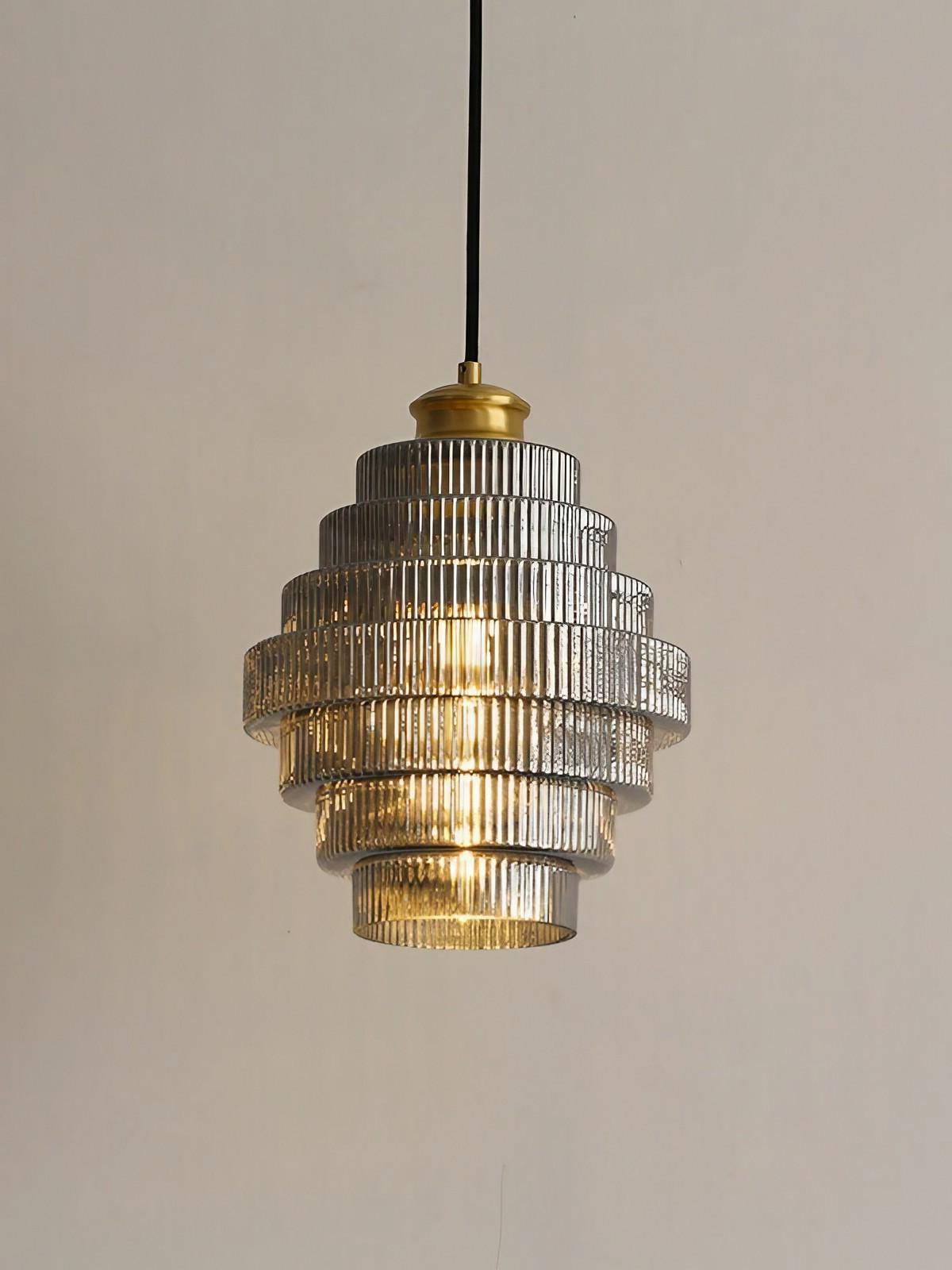 Antique Stripped Bottle Shade Glass Pendant Light