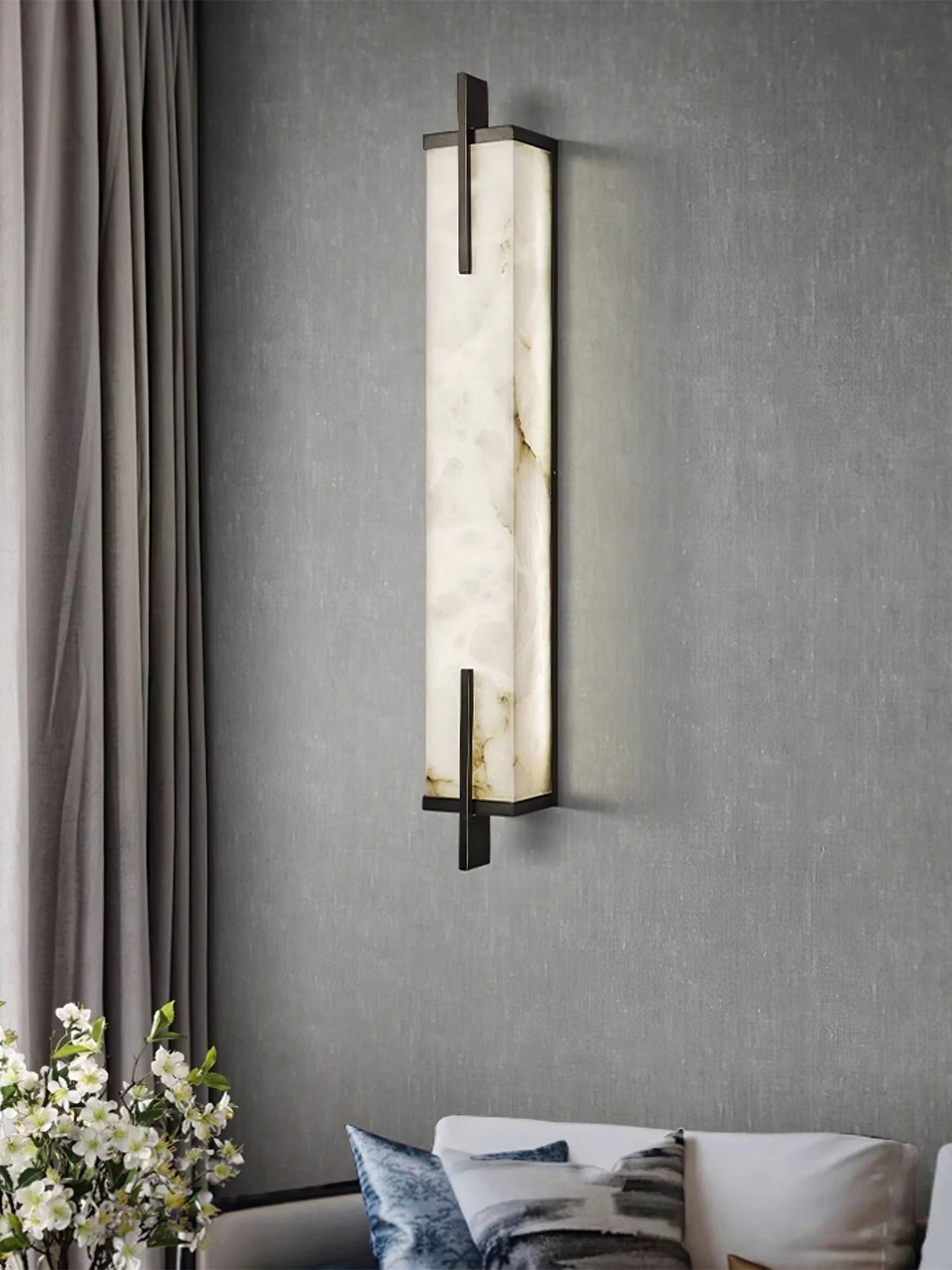 Rectangle Alabaster Wall Sconce