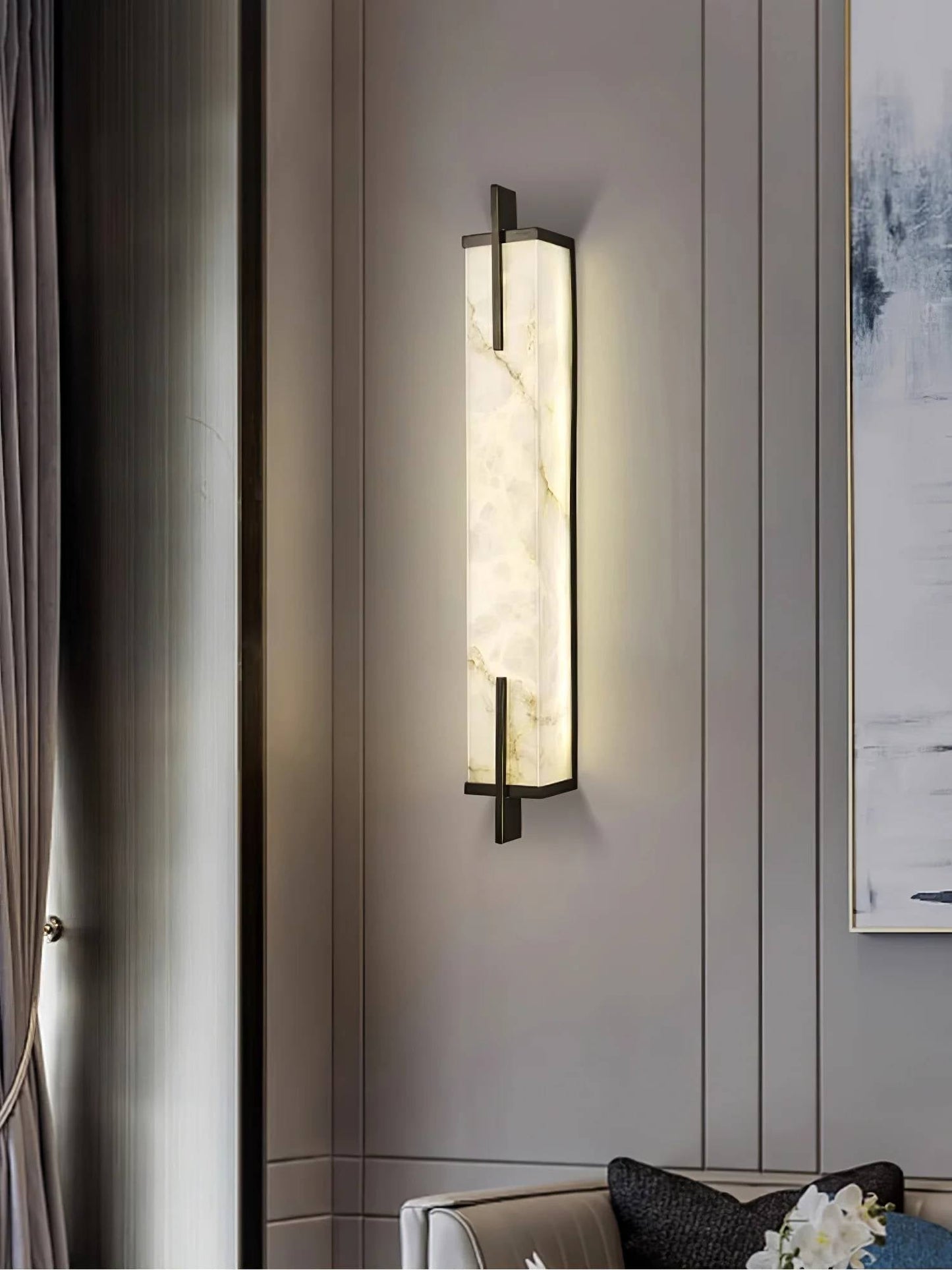 Rectangle Alabaster Wall Sconce