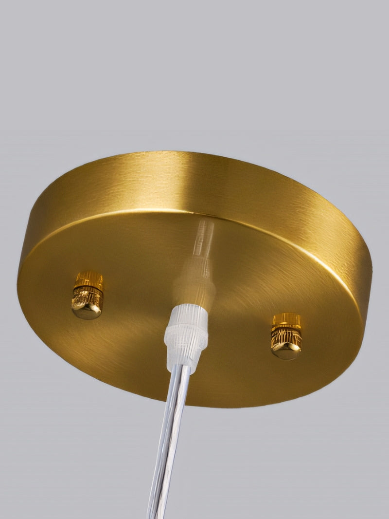 Modern Brass Cognac Glass Single Pendant Light