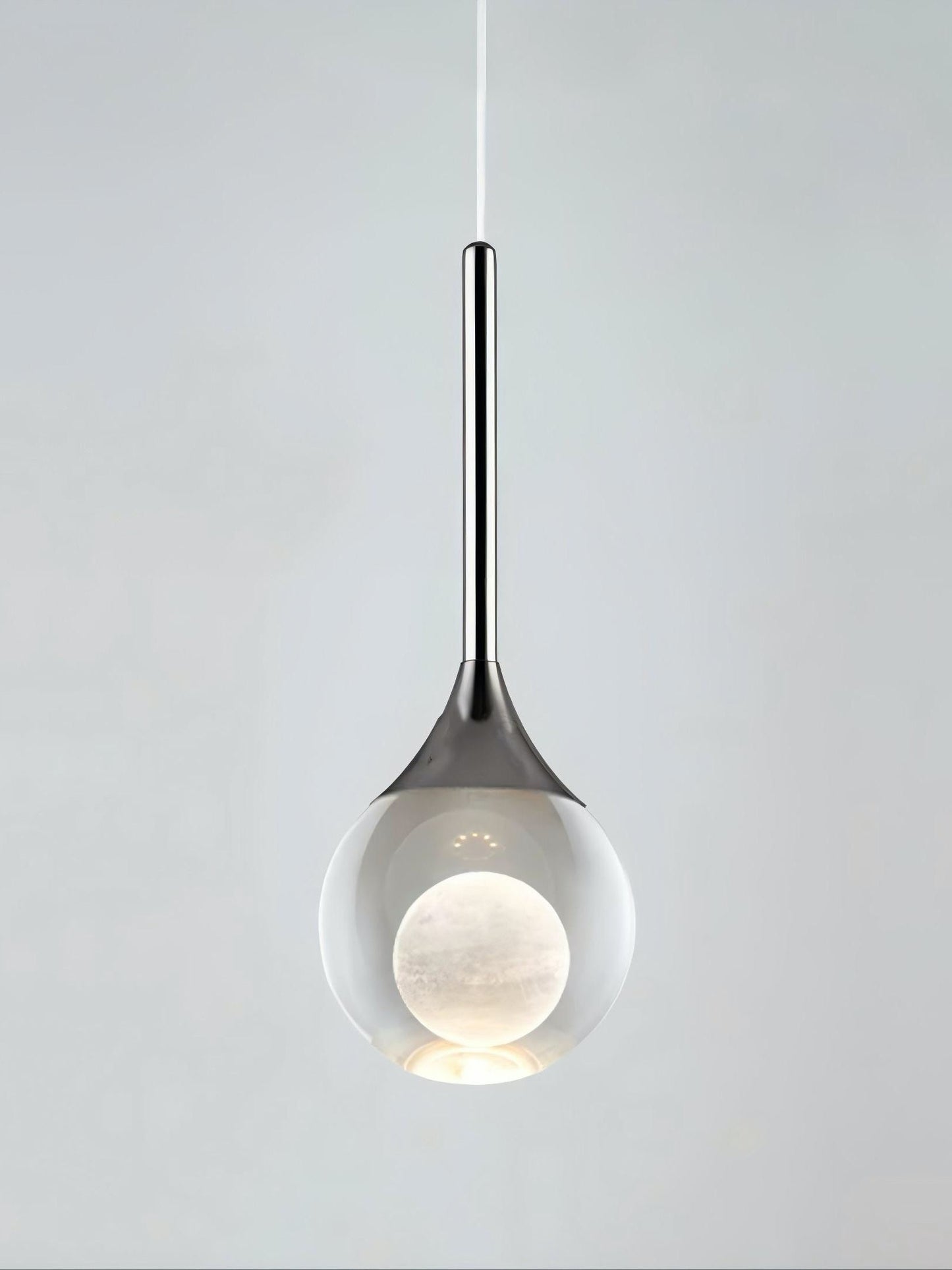 Moon Clear Glass Ball Pendant Light