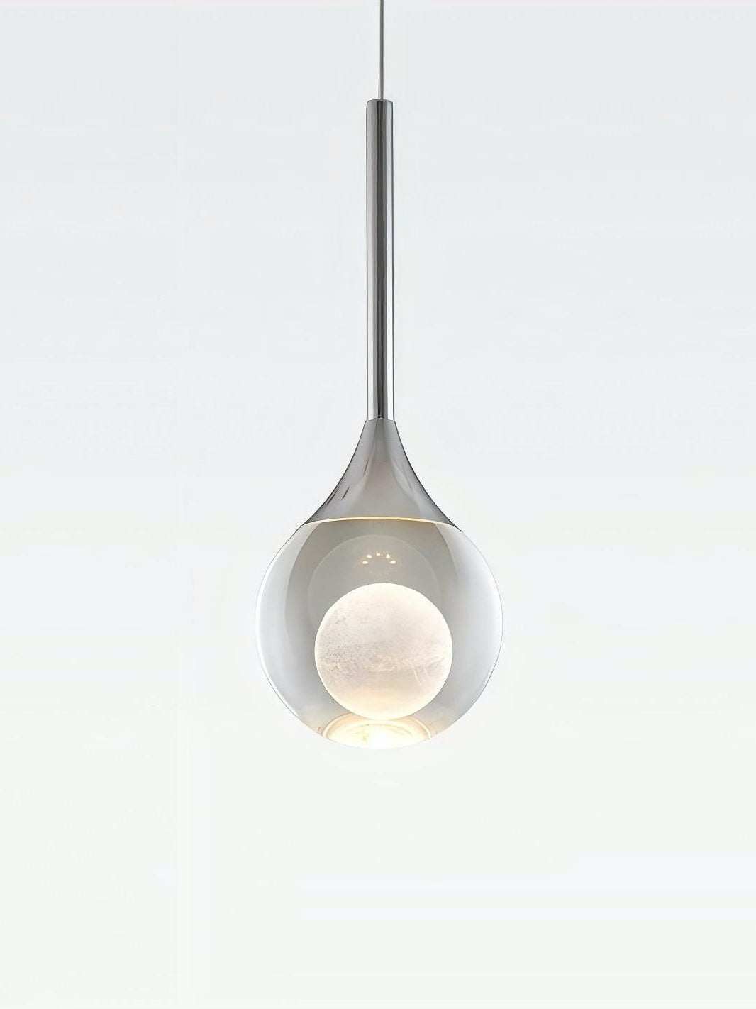 Moon Clear Glass Ball Pendant Light