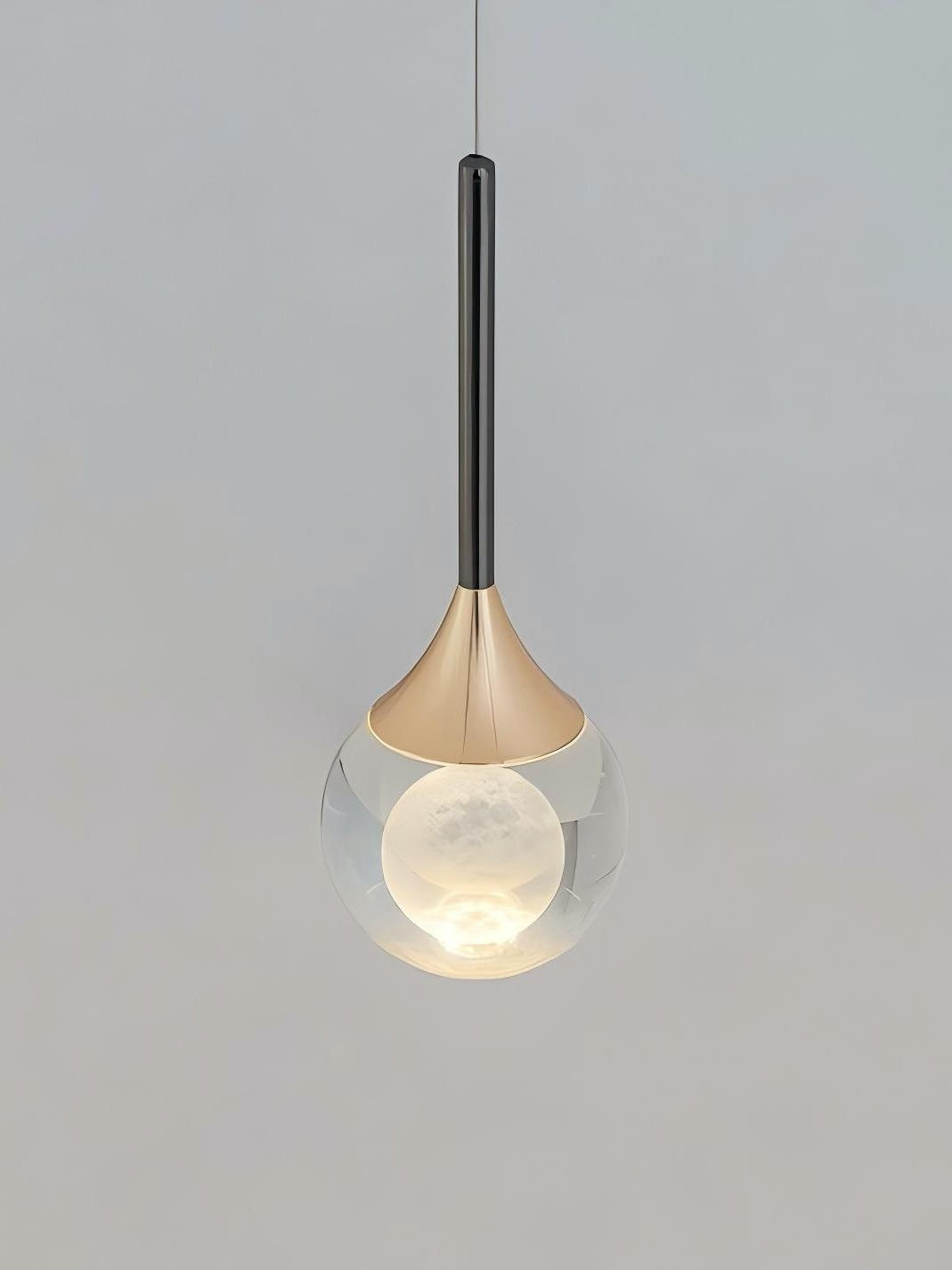 Moon Clear Glass Ball Pendant Light