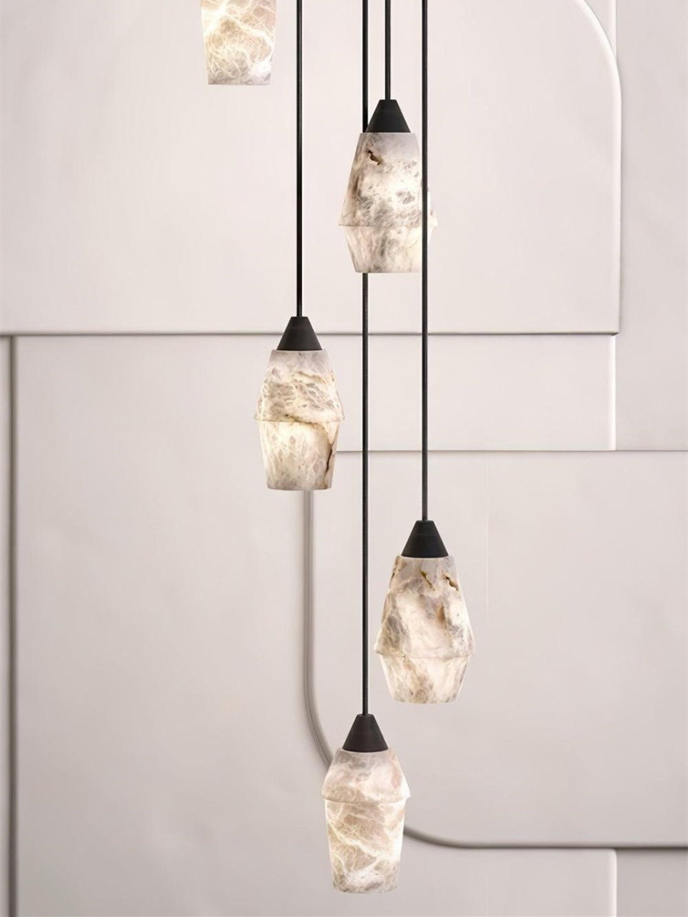 Elegant Natural Marble Pendant Light for Bedroom