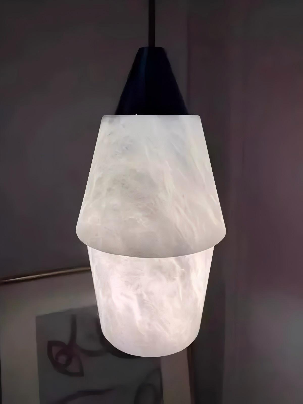 Elegant Natural Marble Pendant Light for Bedroom